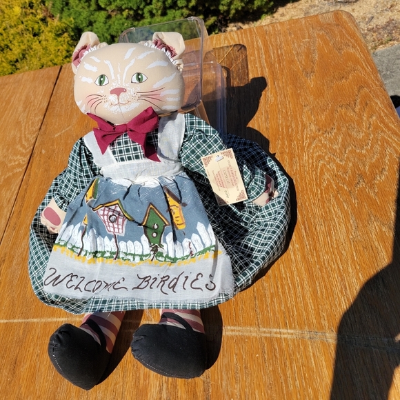 Overly Raker Collection Sweet Taffy Cloth Kitty Cat Welcome Birdies 1997 NWT - Picture 1 of 8